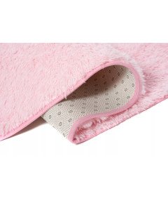 Plišasta preproga 80x150 mehka svetlo roza proti zdrsu