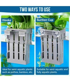 Borlech Akvarijsko držalo za rastline, komplet 4 kosov sive barve