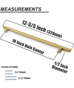 Probrico Uchwyty do szafek 32cm Złote 15 sztuk