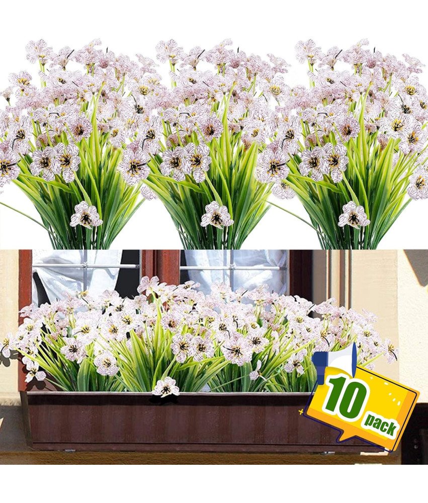 Umetne rože za dekoracijo 10 šopkov bele svile