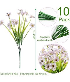 Umetne rože za dekoracijo 10 šopkov bele svile