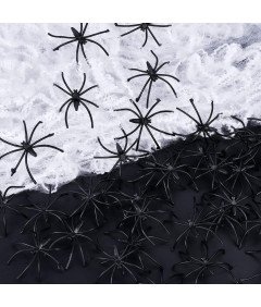 Halloween dekoracija Pajčevina 290g s pajki 80 kosov