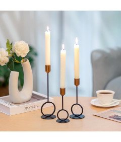 Elegantni črno-zlati svečniki Set 3 za notranjo dekoracijo