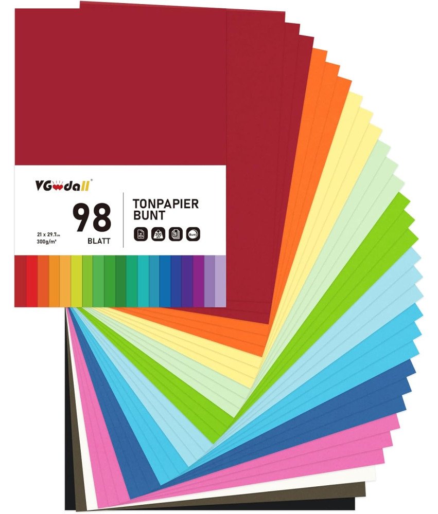 Barvni papir 49 listov A4 300 g/m² Tehnični papir Block Thick