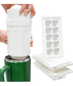 Kostarka do Lodu Zestaw z 3 Foremkami do Lodu po 10 Kostek