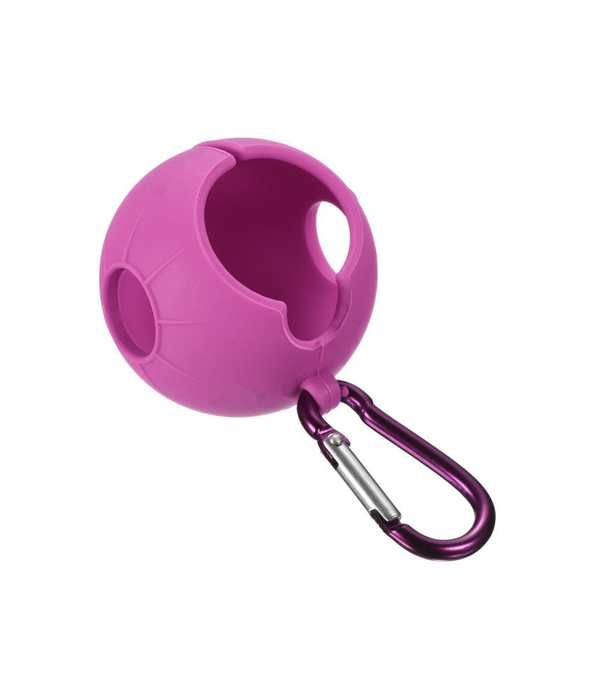 Czerwono-różowy Silikonowy Chwytak do Piłek Golfowych z Karabińczykiem