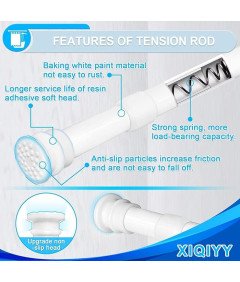 XIQIYY Regulowany Drążek Napinający Bez Wiercenia Biały 46-68 cm