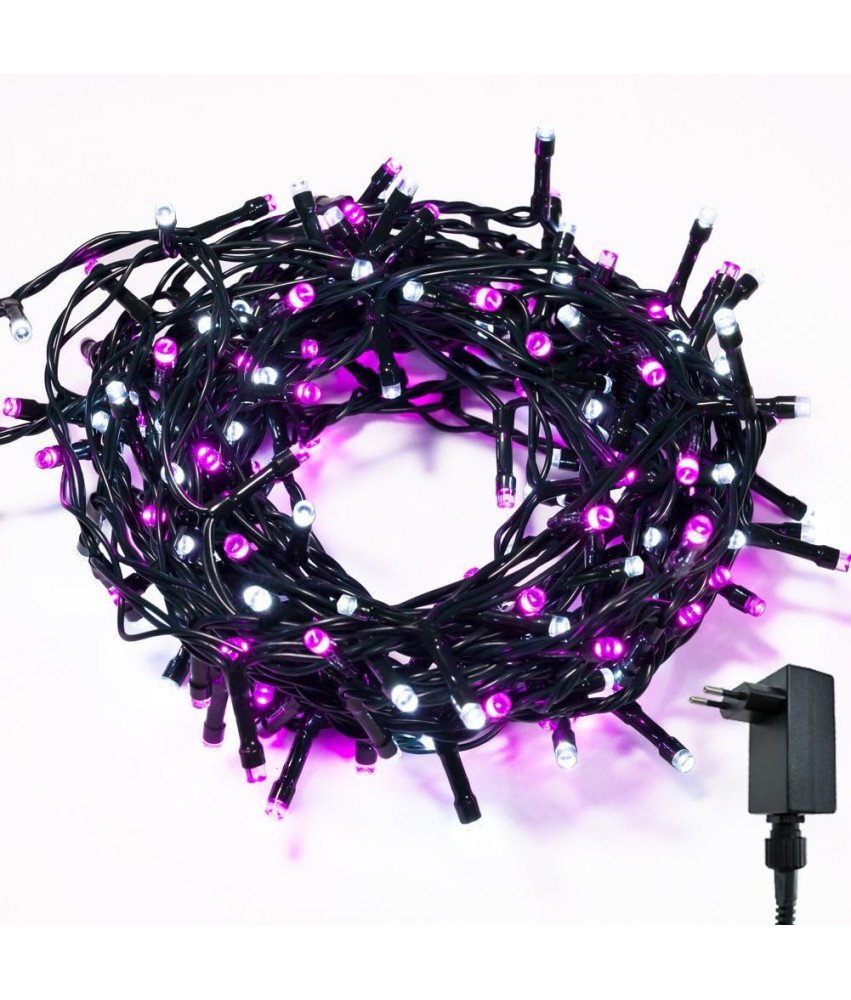 WISD božično drevo luči 200 LED 13M roza/bela