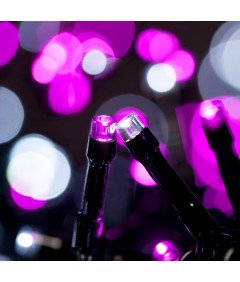 WISD božično drevo luči 200 LED 13M roza/bela