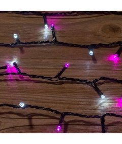 WISD božično drevo luči 200 LED 13M roza/bela