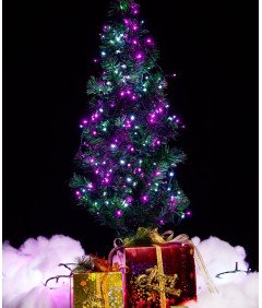 WISD božično drevo luči 200 LED 13M roza/bela