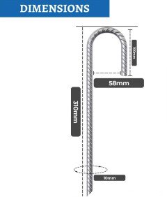 Kotwica Gruntowa Wytrzymałe Kołki 31 cm Do Namiotów i Trampolin 6 szt