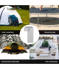 Kotwica Gruntowa Wytrzymałe Kołki 31 cm Do Namiotów i Trampolin 6 szt