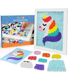 Funto Jednorożec Pompon Zestaw Artystyczny 1100 Pomponów i Płótno