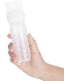 Steklenička za nanašanje olja za lase 160 ml bela 2 kosa