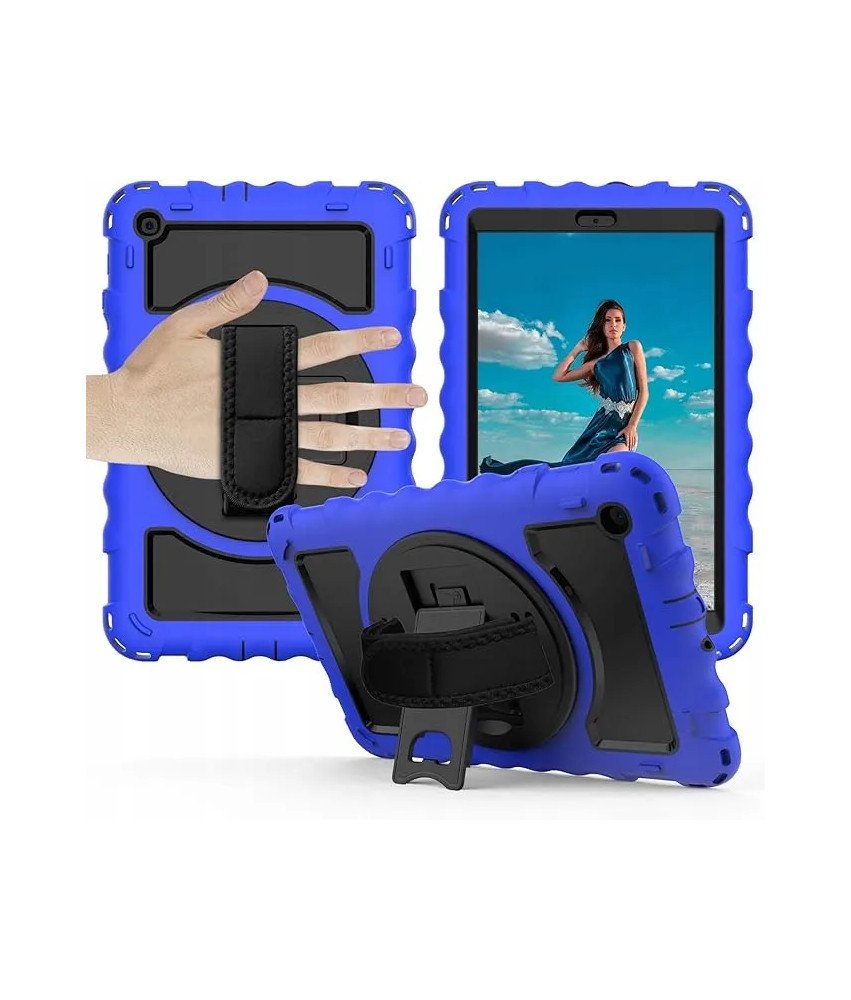 Ohišje za iPad 10.2 z držalom za pisalo in vrtljivim stojalom Modro