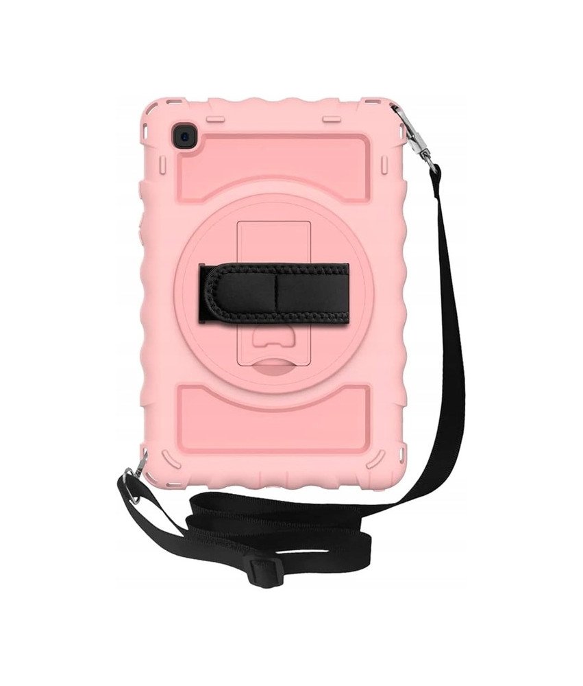 Ohišje za iPad 10,2 palca (2019/2020/2021) s trakom in stojalom Roza