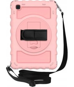 Ohišje za iPad 10,2 palca (2019/2020/2021) s trakom in stojalom Roza