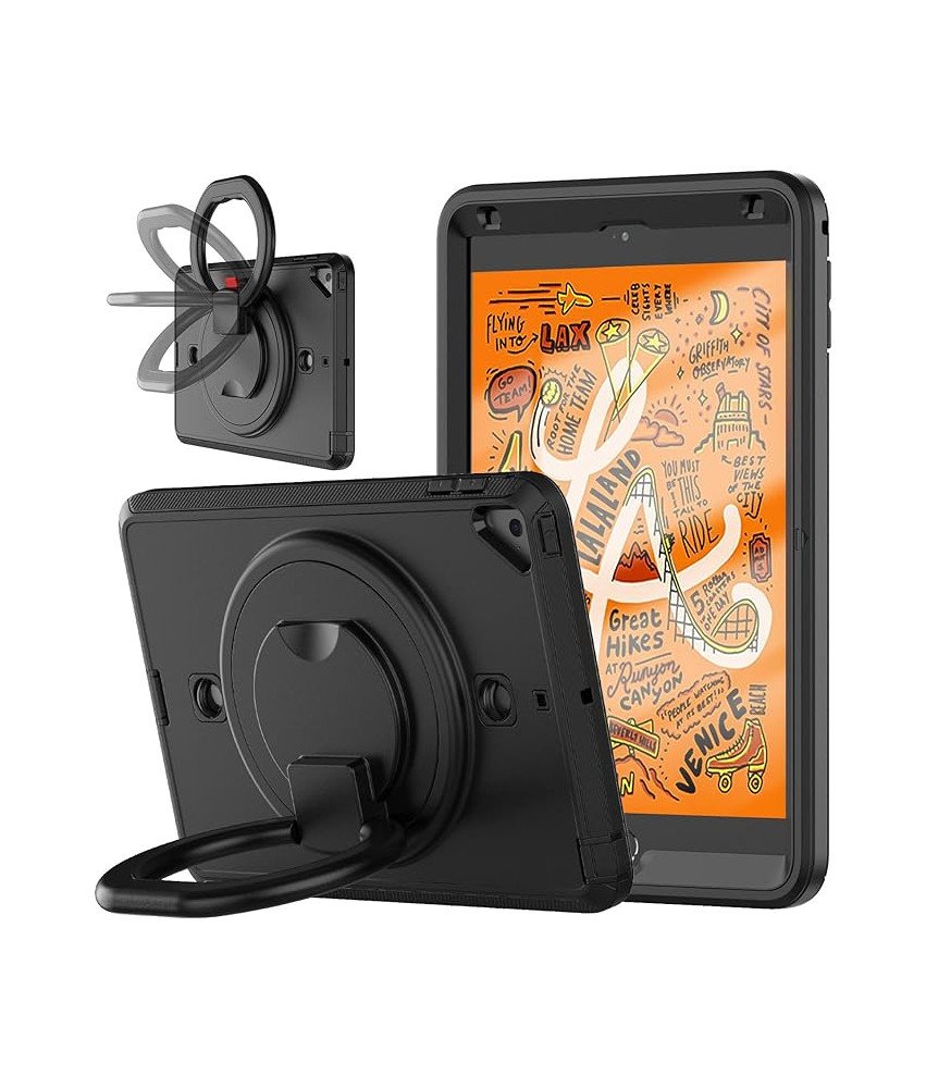 Ohišje za iPad Mini 5/4 7,9 palca s stojalom in ramenskim pasom črno