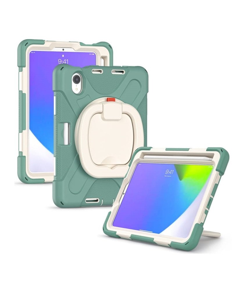 Ovitek za tablico iPad Mini 6 z vrtljivim stojalom Armoured Green