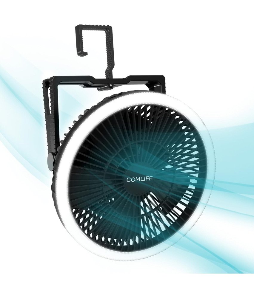 Ventilator za kampiranje z LED svetilko prenosni ventilator 10000 mAh