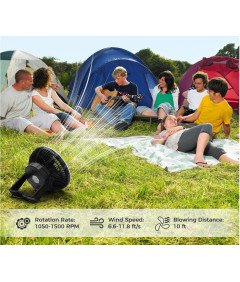 Wentylator kempingowy z latarką LED przenośny wentylator 10000 mAh
