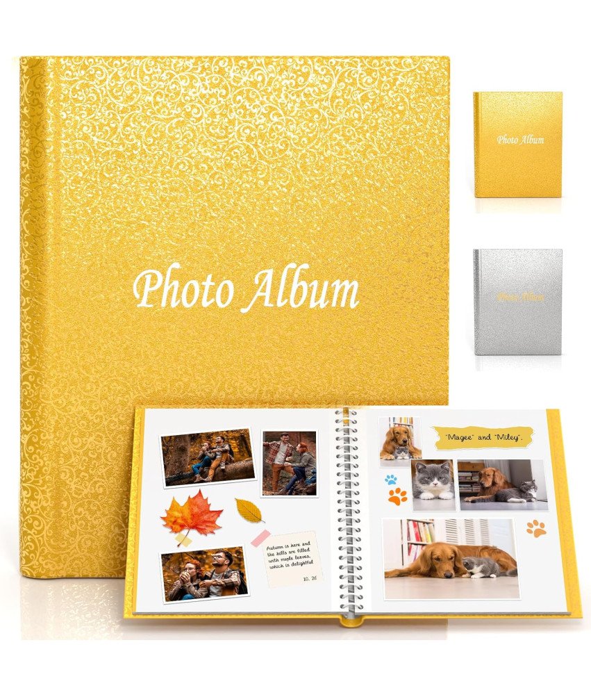 Album na Zdjęcia Instax Mini Polaroid Samoprzylepne Strony 24x29 cm Złoty