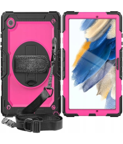Etui do Samsung Galaxy Tab A 8.4" Pancerne z Paskiem Różowo-Czarny