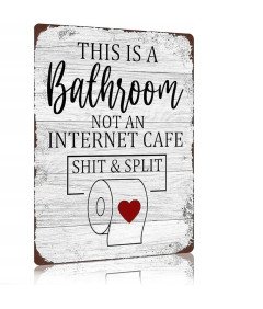 Metalowa Tablica do Łazienki Dekoracja naścienna 20 x 30 cm