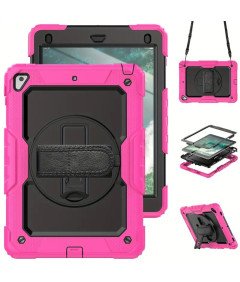 Etui do iPad 9.7" 2017/2018 z Uchwytem i Paskiem na Ramię Różowe