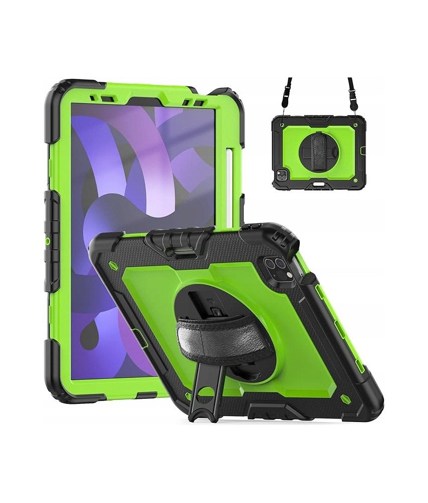 Etui na iPad Air 5/Air 4/Pro 11"z Paskiem na Ramię i Podstawką Zielone