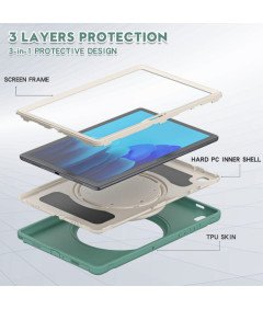 Ohišje za iPad Pro 11" z vrtljivim stojalom in držalom za pisala, zeleno