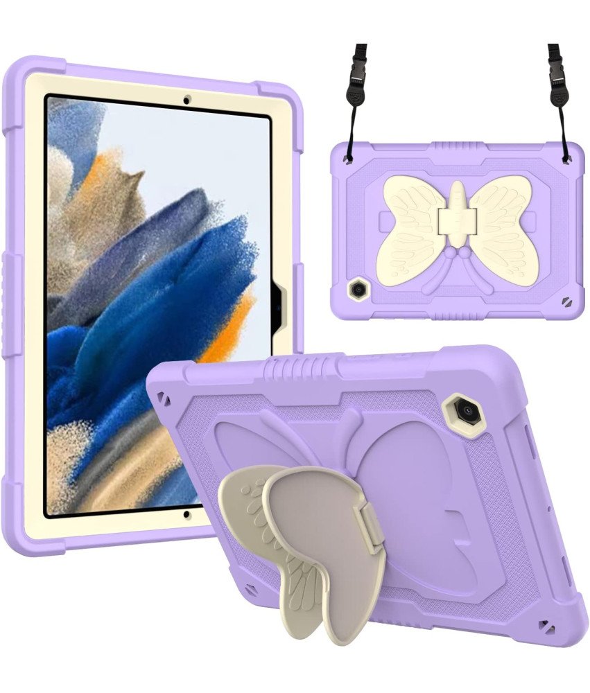 Etui do iPad Mini 6 8,3" z Podstawką Motyla i Paskiem na Ramię Fiolet