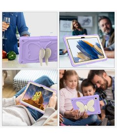 Etui do iPad Mini 6 8,3" z Podstawką Motyla i Paskiem na Ramię Fiolet
