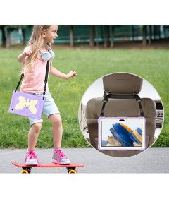 Etui do iPad Mini 6 8,3" z Podstawką Motyla i Paskiem na Ramię Fiolet