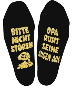 Śmieszne Skarpetki Męskie "Dziadek daj Odpocząć Oczom" - Napis po Niemiecku