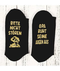 Śmieszne Skarpetki Męskie "Dziadek daj Odpocząć Oczom" - Napis po Niemiecku