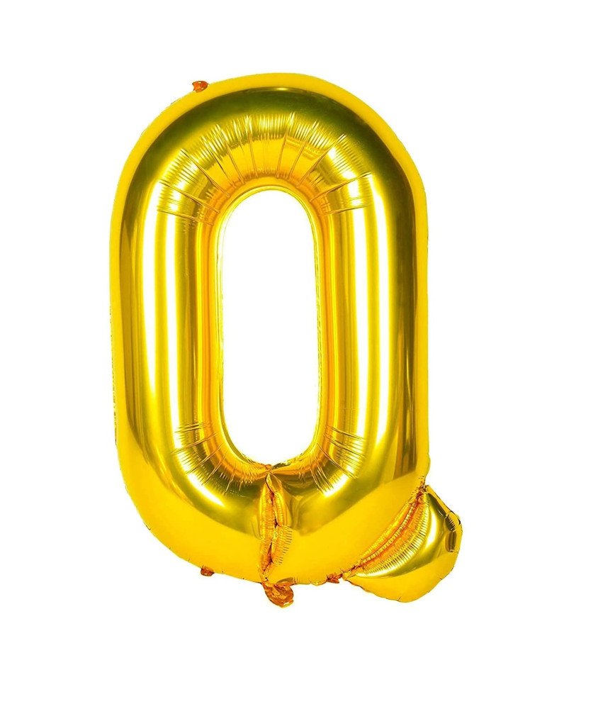 Zlat balon črka Q - popoln dodatek za vašo praznovanje, 40 cm, 1 kos