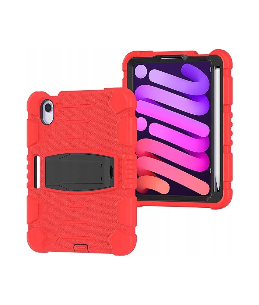 Ohišje za iPad Mini 6. generacije 2021 Rugged s stojalom Red