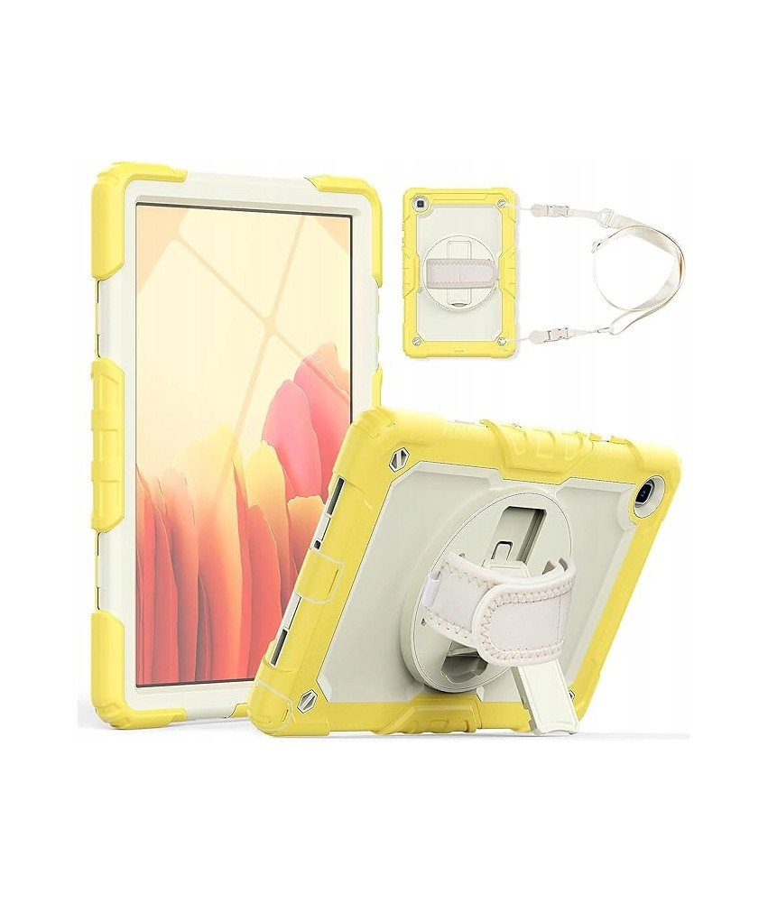 Etui na iPad 10.2" 2021 z Uchwytem i Podstawką Obrotową Żółte