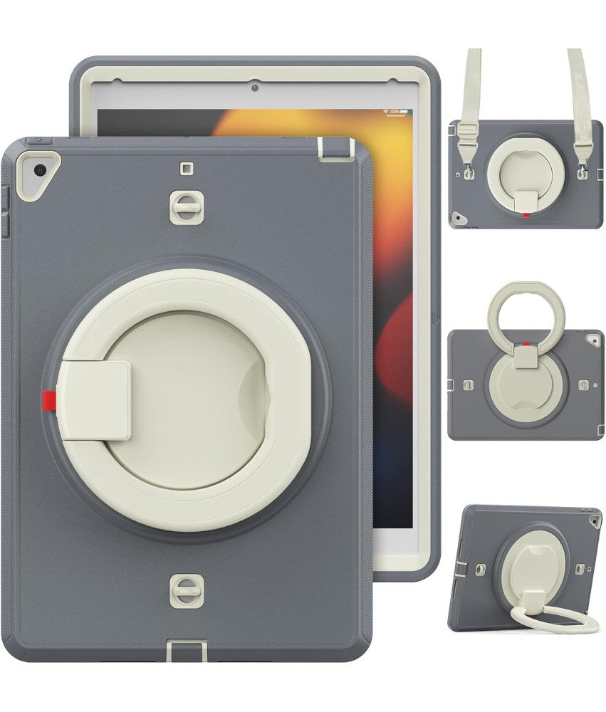 Etui do iPad 9.7" 2017/2018 z Uchwytem i Paskiem na Ramię Szare