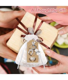 Komplet 30 belih darilnih vrečk in nalepk Kraft