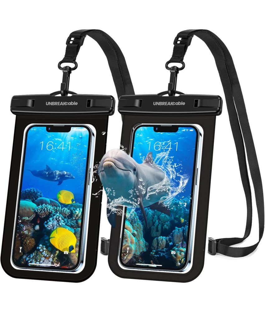 Etui na Telefon do 7 Cali Wodoodporne IPX8 do Pływania Zestaw 2 szt. Czarne