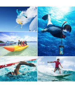 Etui na Telefon do 7 Cali Wodoodporne IPX8 do Pływania Zestaw 2 szt. Czarne