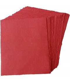 Ročno izdelan bombažni papir A4 130 GSM 50 kosov Rdeča