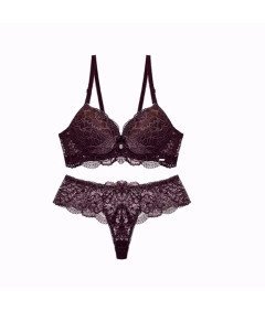 Shekini Ženski komplet čipkastega spodnjega perila Brown 42/95C