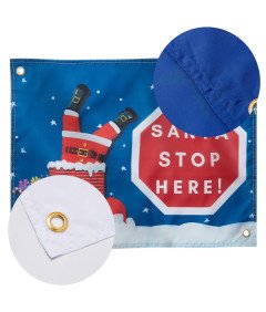 Komplet dveh božičnih zastav Santa Stop Here 46cm x 61cm