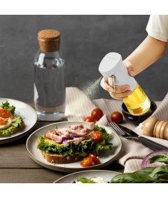 Elevaire Szklany Rozpylacz Oleju Zapobiegający Kapaniu 240 ml Biały