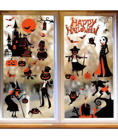 YIHELU okenske nalepke za večkratno uporabo Halloween 9 listov