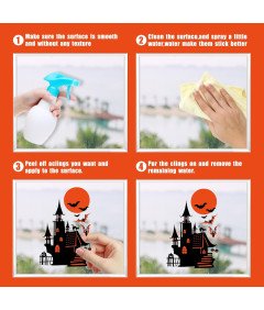 YIHELU okenske nalepke za večkratno uporabo Halloween 9 listov